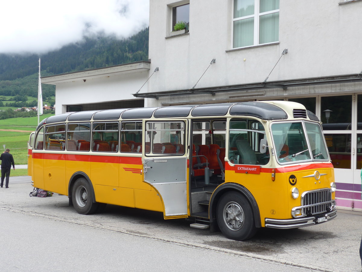 (174'157) - Tanner&Lambach, Reigoldswil - Nr. 2/BL 24'059 - FBW/R&J (ex Junziker, Rschlikon; ex P 24'059; ex P 21'559) am 21. August 2016 in Andeer, Garage Mark