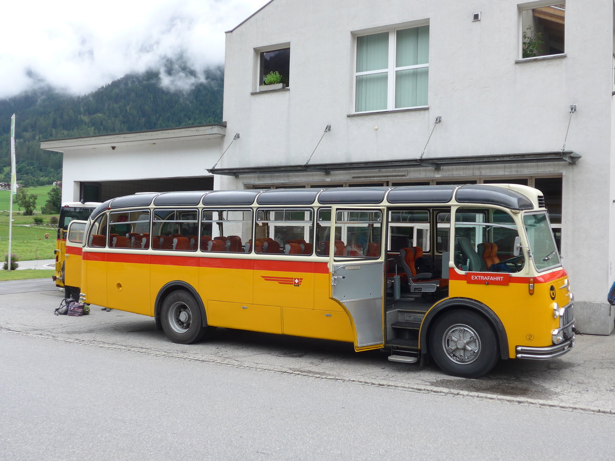 (174'158) - Tanner&Lambach, Reigoldswil - Nr. 2/BL 24'059 - FBW/R&J (ex Hunziker, Rschlikon; ex P 24'059; ex P 21'559) am 21. August 2016 in Andeer, Garage Mark