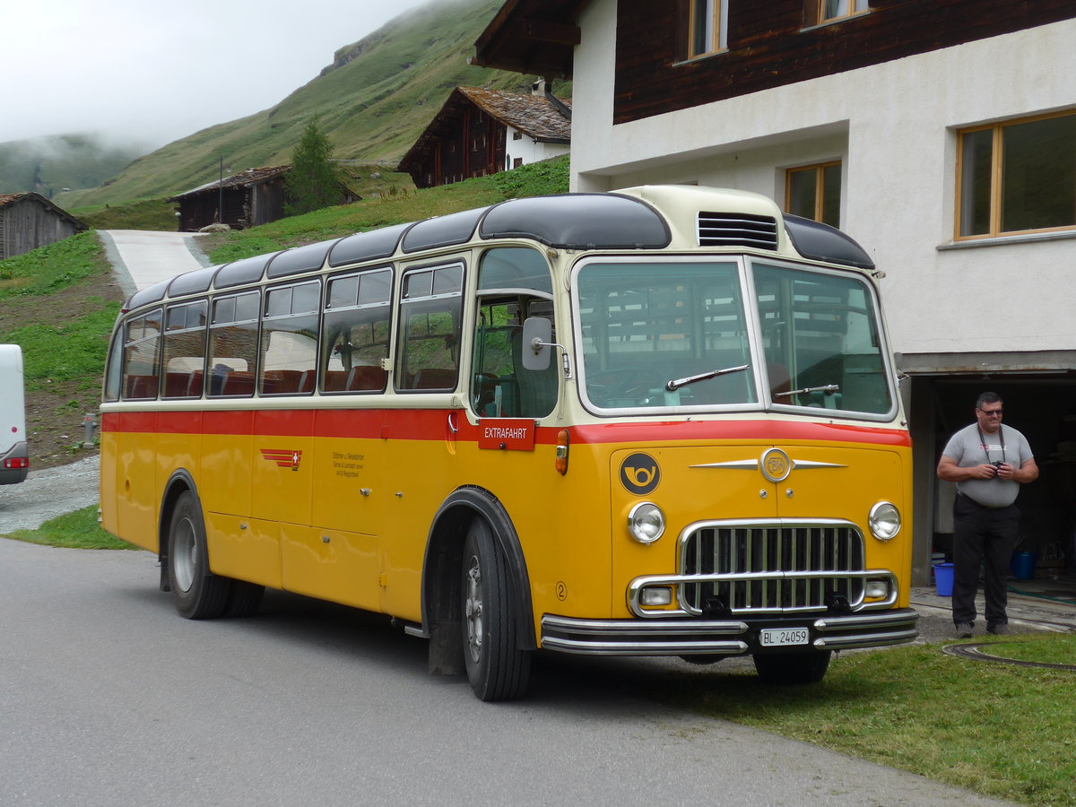 (174'187) - Tanner&Lambach, Reigoldswil - Nr. 2/BL 24'059 - FBW/R&J (ex Hunziker, Rschlikon; ex P 24'059; ex P 21'559) am 21. August 2016 in Am Bach