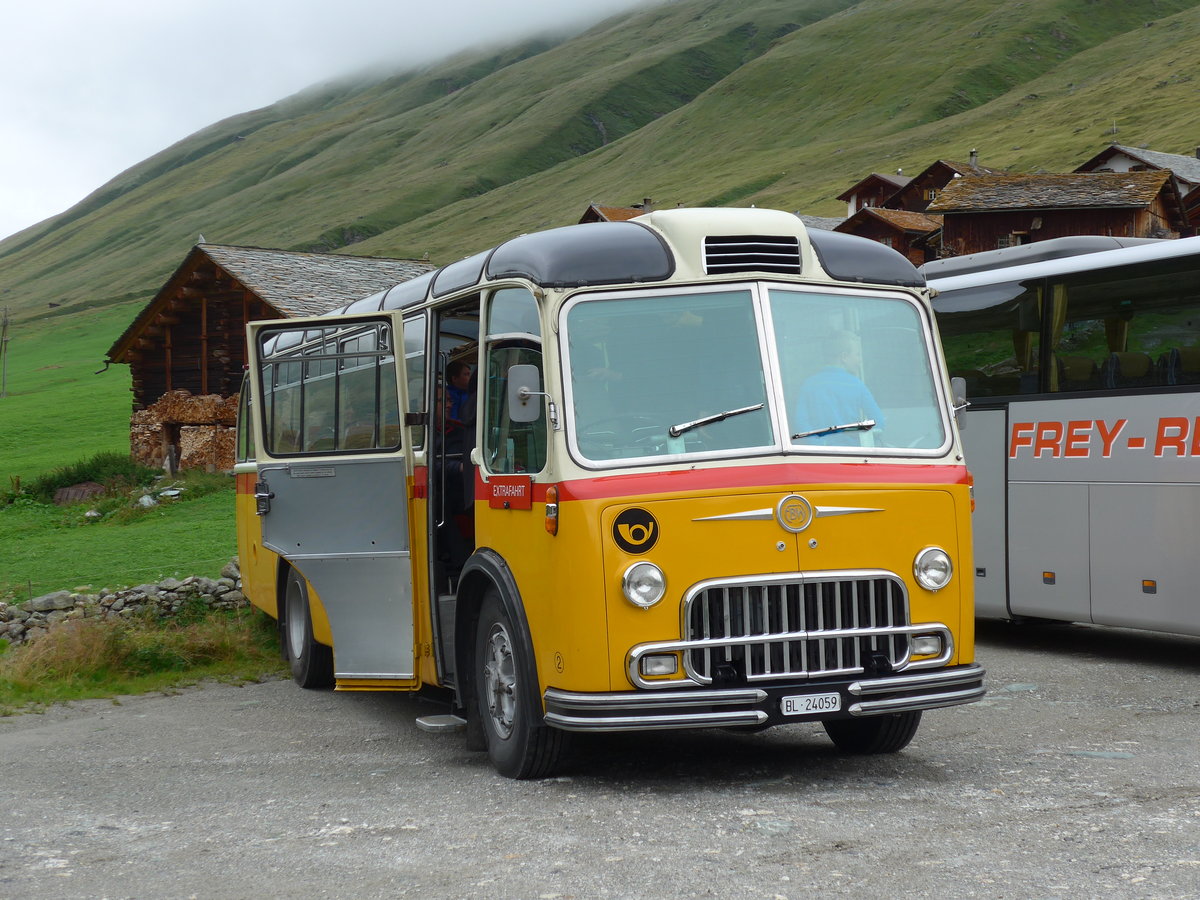 (174'196) - Tanner&Lambach, Reigoldswil - Nr. 2/BL 24'059 - FBW/R&J (ex Hunziker, Rschlikon; ex P 24'059; ex P 21'559) am 21. August 2016 in Juf