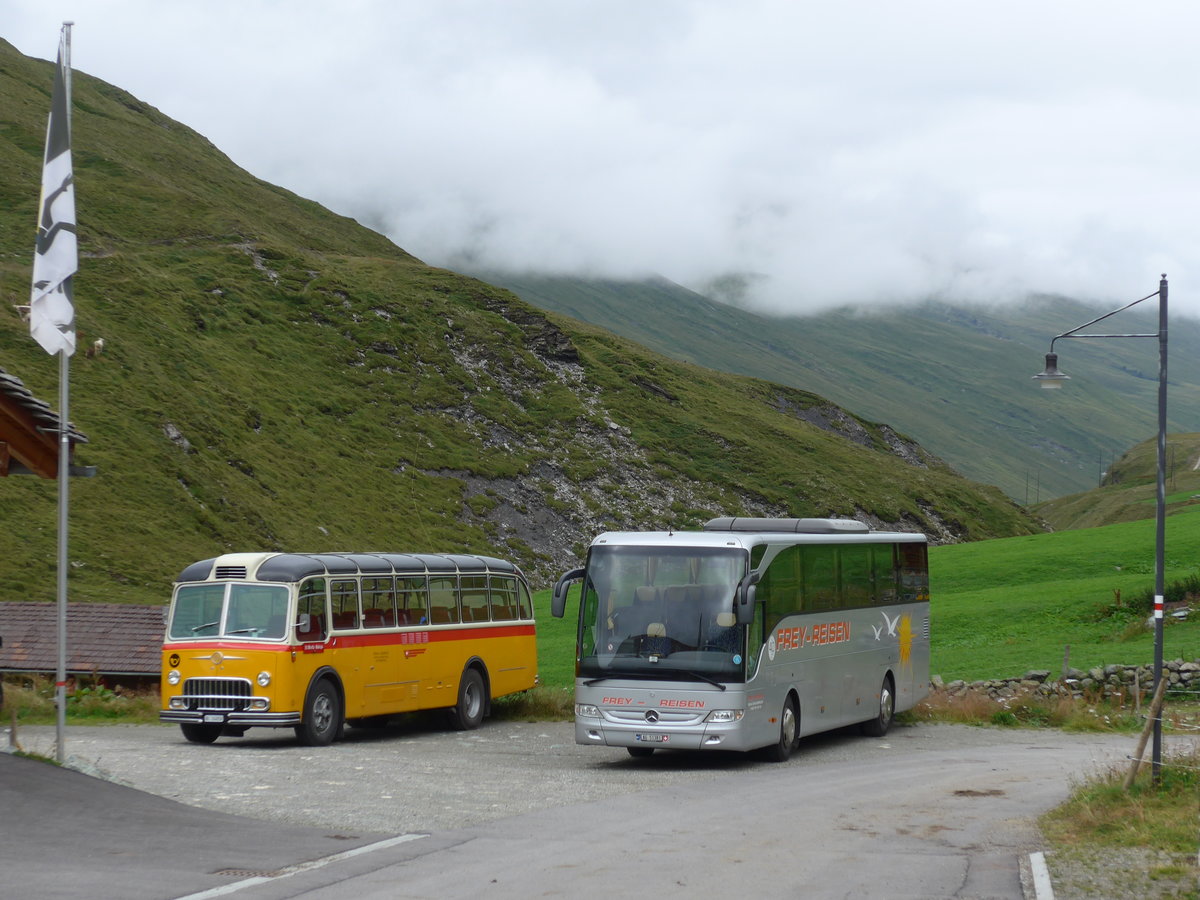 (174'198) - Tanner&Lambach, Reigoldswil - Nr. 2/BL 24'059 - FBW/R&J (ex Hunziker, Rschlikon; ex P 24'059; ex P 21'559) + Frey, Schlossrued - AG 51'381 - Mercedes am 21. August 2016 in Juf
