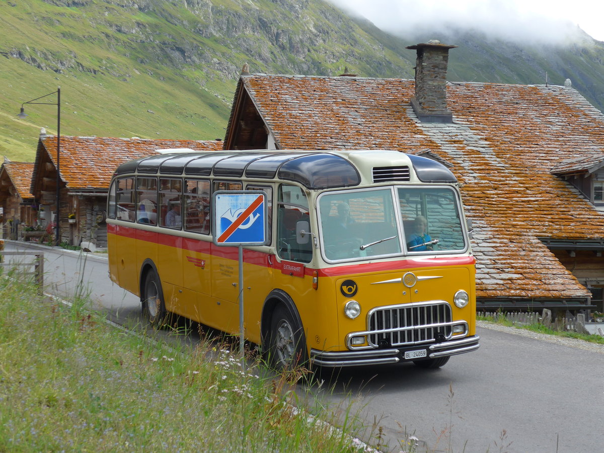 (174'215) - Tanner&Lambach, Reigoldswil - Nr. 2/BL 24'059 - FBW/R&J (ex Hunziker, Rschlikon; ex P 24'059; ex P 21'559) am 21. August 2016 in Juf