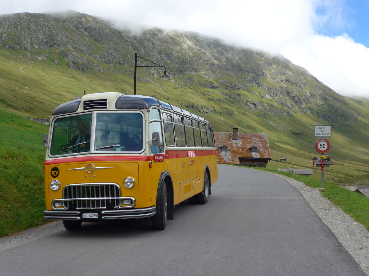 (174'219) - Tanner&Lambach, Reigoldswil - Nr. 2/BL 24'059 - FBW/R&J (ex Hunziker, Rschlikon; ex P 24'059; ex P 21'559) am 21. August 2016 in Juf