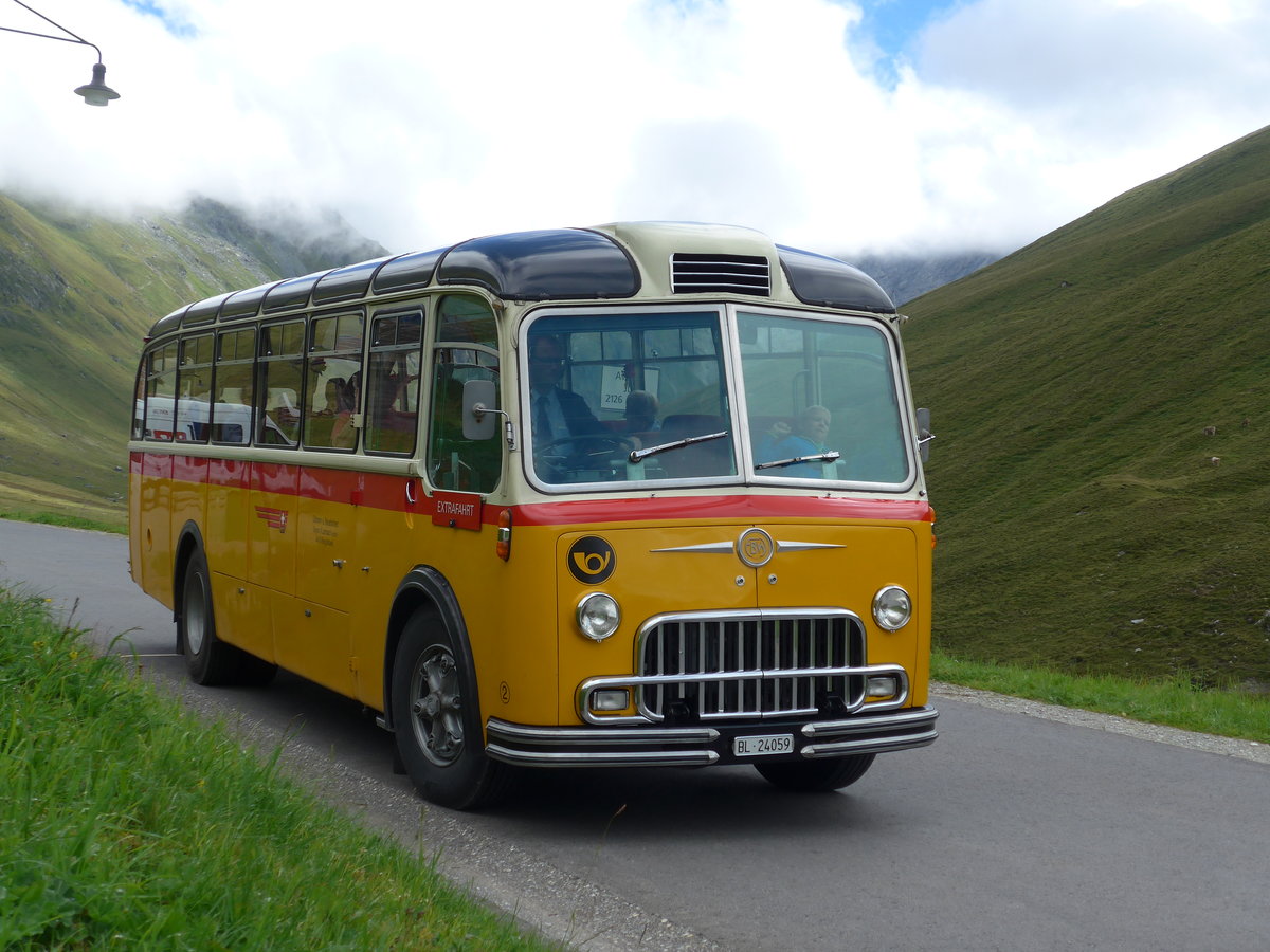 (174'220) - Tanner&Lambach, Reigoldswil - Nr. 2/BL 24'059 - FBW/R&J (ex Hunziker, Rschlikon; ex P 24'059; ex P 21'559) am 21. August 2016 in Juf
