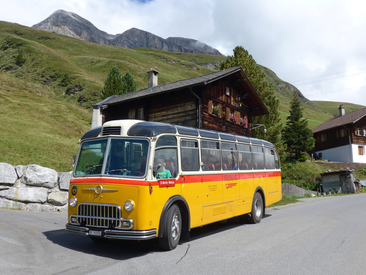 (174'227) - Tanner&Lambach, Reigoldswil - Nr. 2/BL 24'059 - FBW/R&J (ex Hunziker, Rschlikon; ex P 24'059; ex P 21'559) am 21. August 2016 bei Cresta