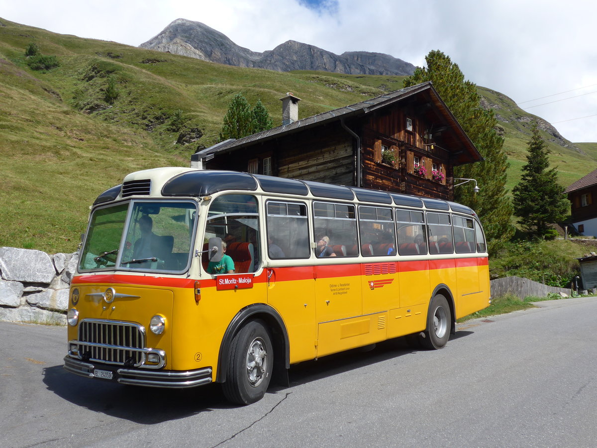 (174'229) - Tanner&Lambach, Reigoldswil - Nr. 2/BL 24'059 - FBW/R&J (ex Hunziker, Rschlikon; ex P 24'059; ex P 21'559) am 21. August 2016 bei Cresta