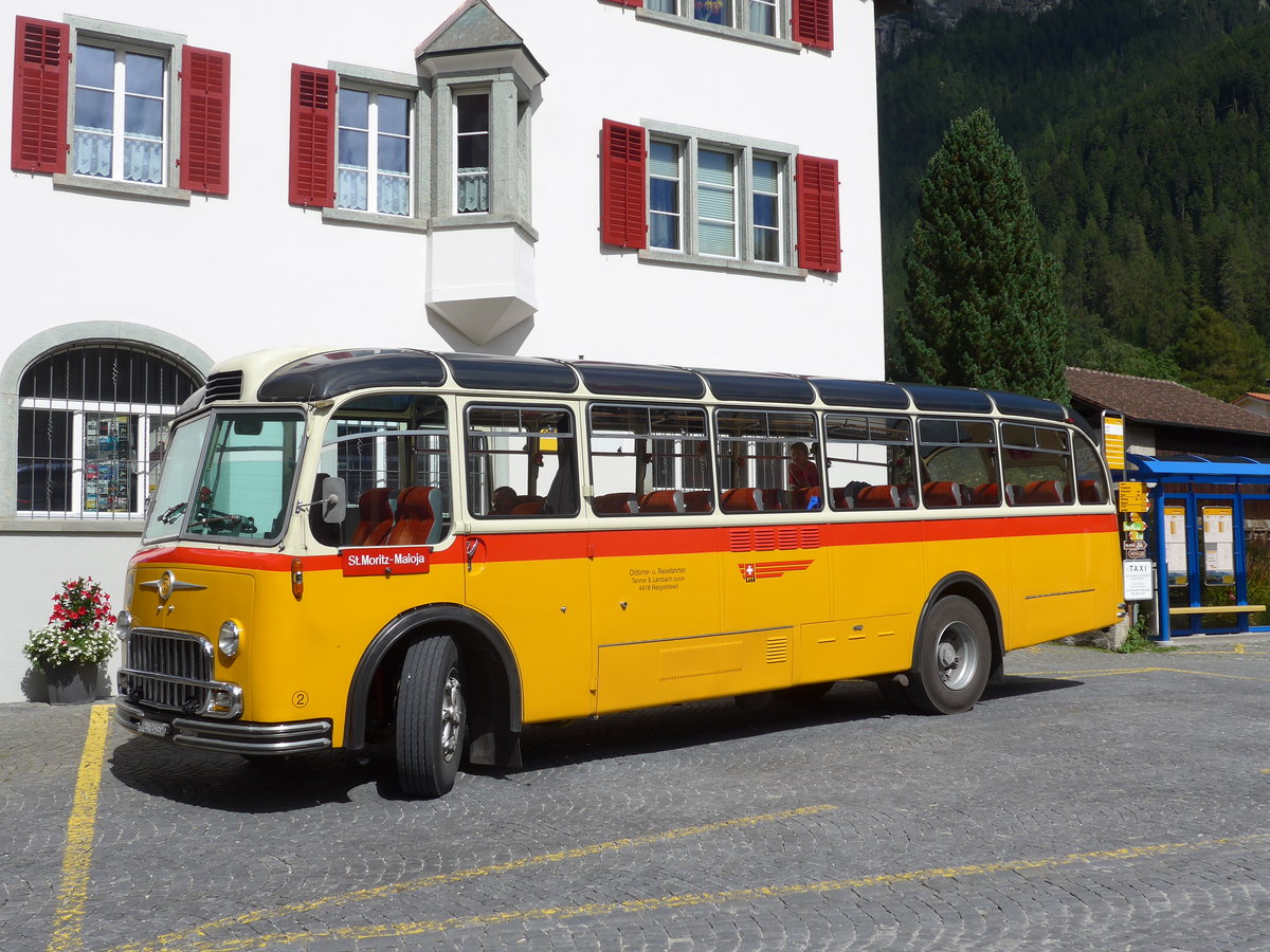 (174'234) - Tanner&Lambach, Reigoldswil - Nr. 2/BL 24'059 - FBW/R&J (ex Hunziker, Rschlikon; ex P 24'059; ex P 21'559) am 21. August 2016 in Andeer, Posta