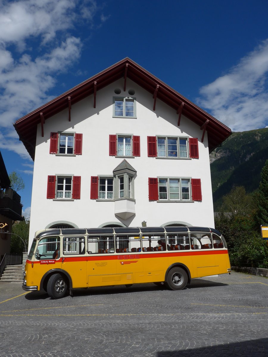 (174'236) - Tanner&Lambach, Reigoldswil - Nr. 2/BL 24'059 - FBW/R&J (ex Hunziker, Rschlikon; ex P 24'059; ex P 21'559) am 21. August 2016 in Andeer, Posta