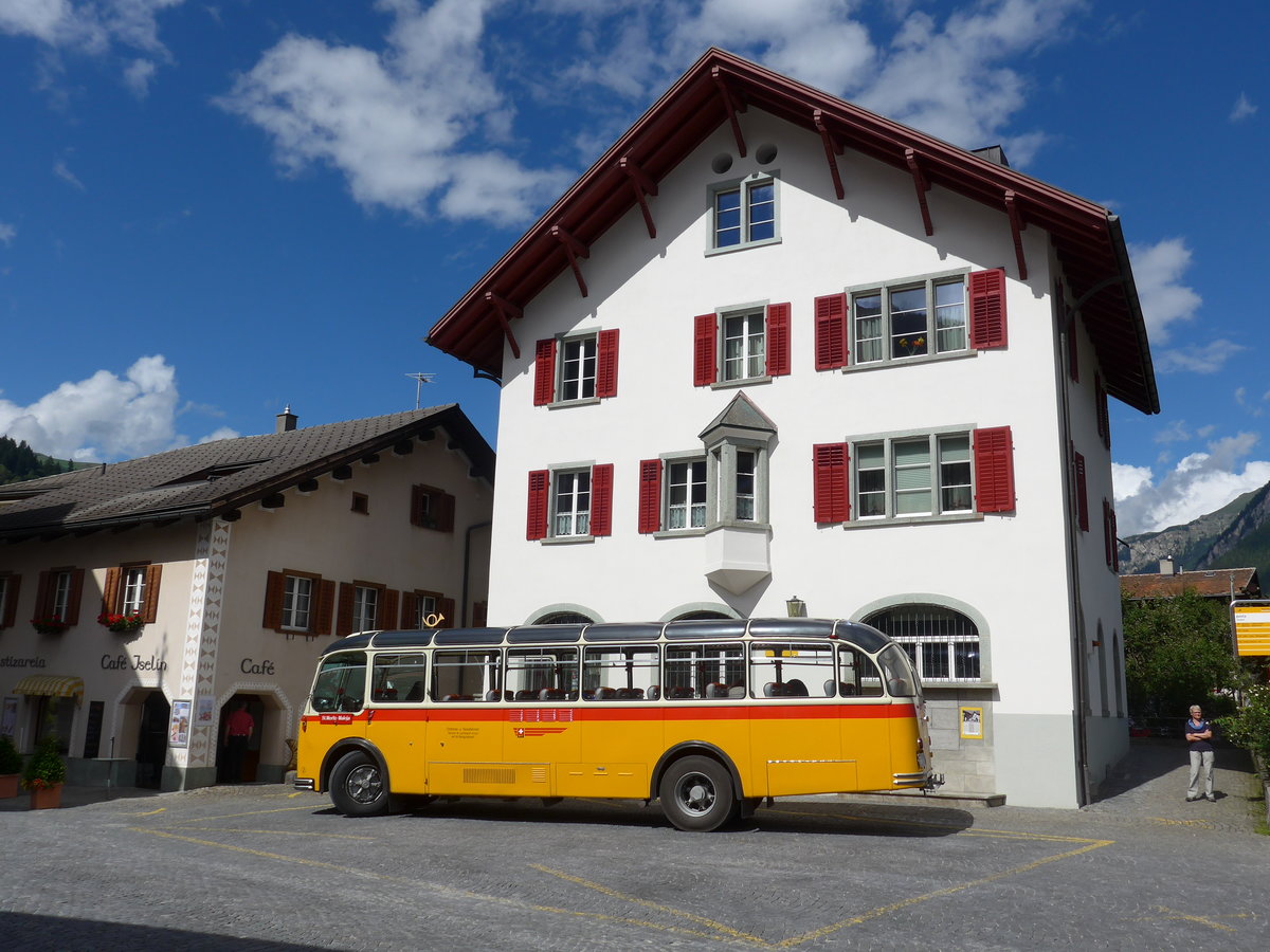 (174'237) - Tanner&Lambach, Reigoldswil - Nr. 2/BL 24'059 - FBW/R&J (ex Hunziker, Rschlikon; ex P 24'059; ex P 21'559) am 21. August 2016 in Andeer, Posta