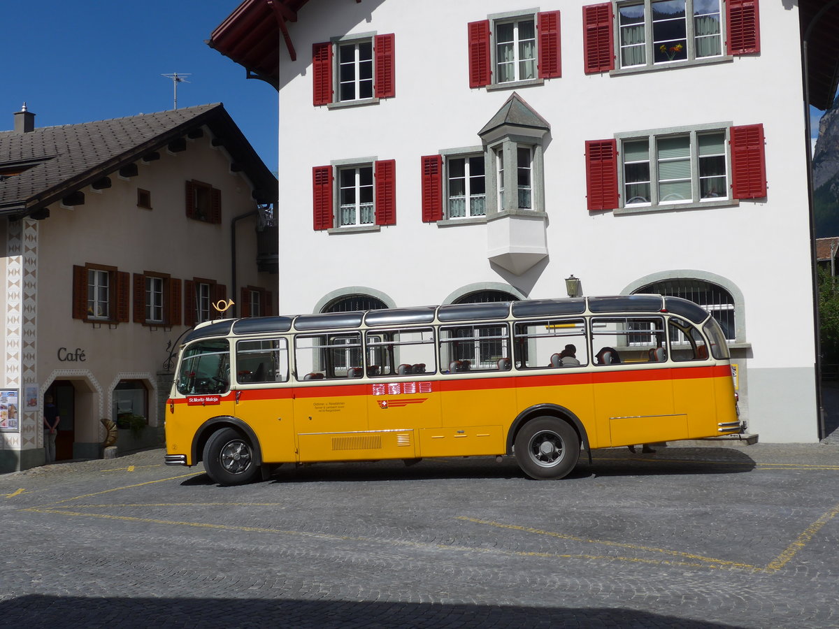 (174'239) - Tanner&Lambach, Reigoldswil - Nr. 2/BL 24'059 - FBW/R&J (ex Hunziker, Rschlikon; ex P 24'059; ex P 21'559) am 21. August 2016 in Andeer, Posta