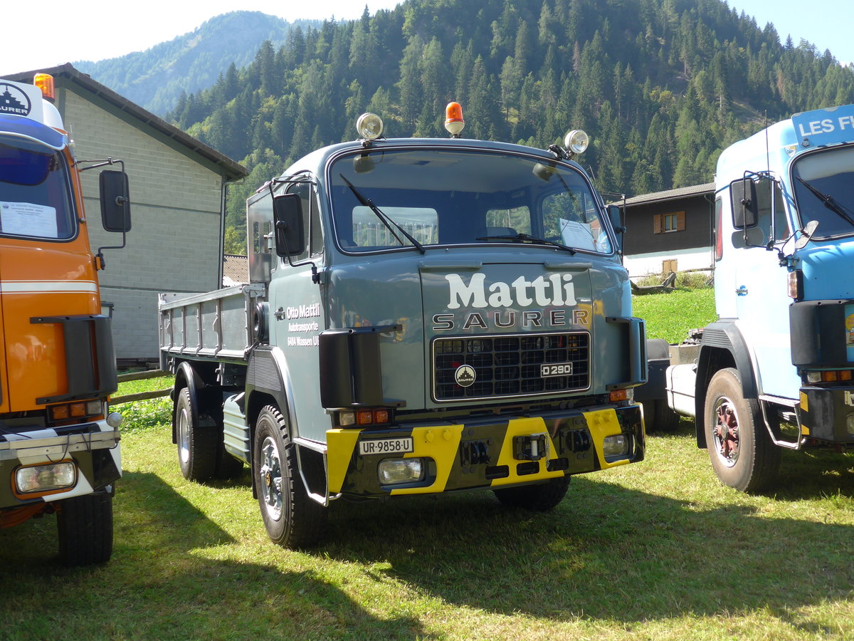 (174'714) - Mattli, Wassen - UR 9858 U - Saurer am 10. September 2016 in Campo, Saurertreffen