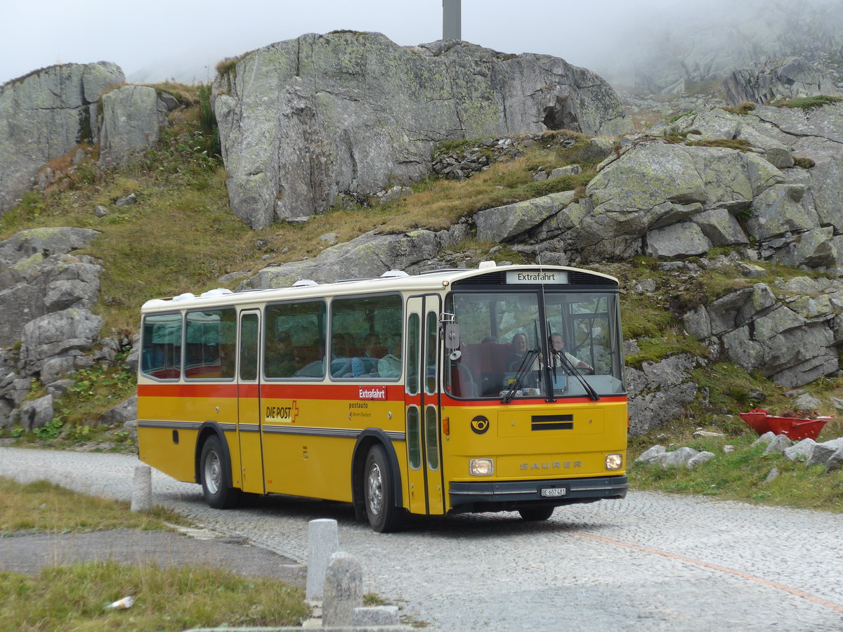 (175'029) - AVG Meiringen - Nr. 74/BE 607'481 - Saurer/R&J (ex P 24'357) am 18. September 2016 am Gotthard, Alte Tremolastrasse