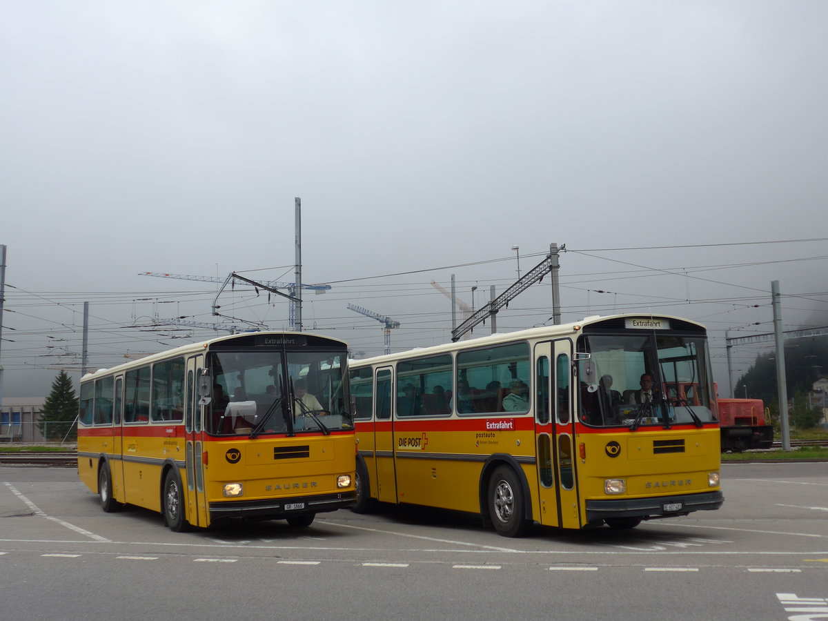 (175'032) - Mark, Andeer - GR 1866 - Saurer/R&J (ex PostAuto Graubnden; ex P 24'350) am 18. September 2016 beim Bahnhof Andermatt