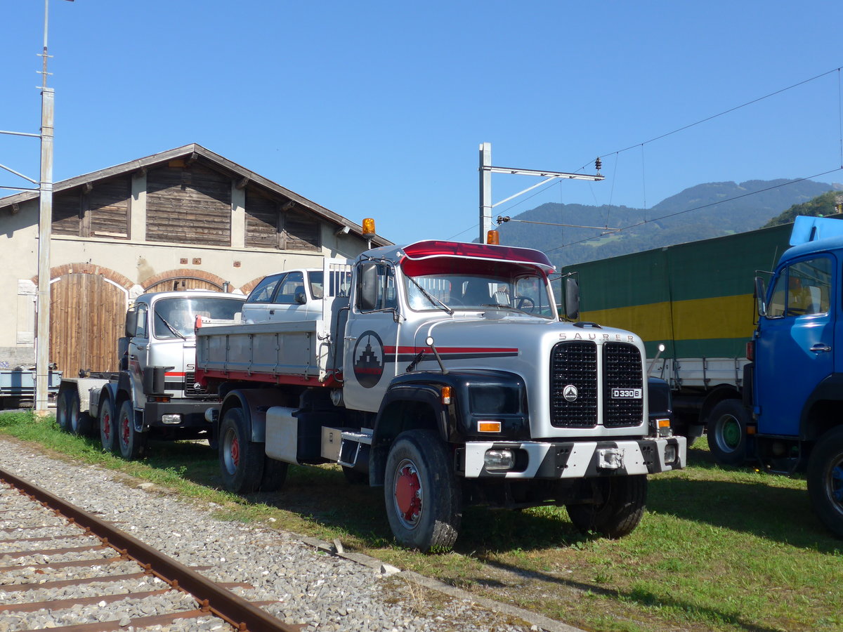 (175'108) - Saurer am 24. September 2016 beim Bahnhof Bex