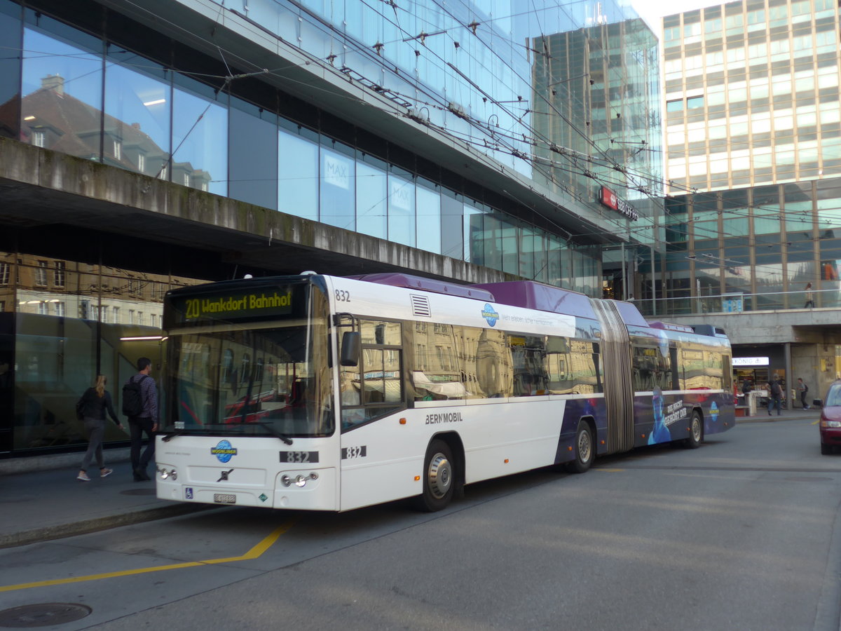 (175'250) - Bernmobil, Bern - Nr. 832/BE 612'832 - Volvo am 26. September 2016 beim Bahnhof Bern