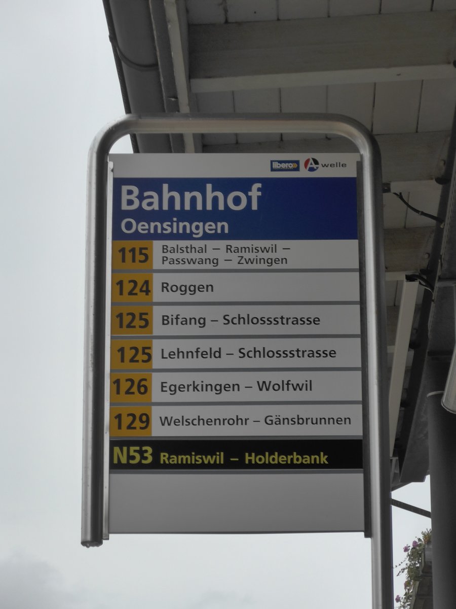 (175'302) - A-welle-Haltestelle - Oensingen, Bahnhof - am 2. Oktober 2016