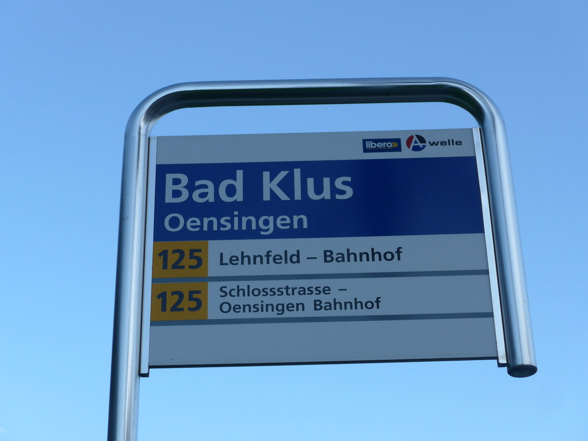 (175'407) - A-welle-Haltestelle - Oensingen, Bad Klus - am 2. Oktober 2016