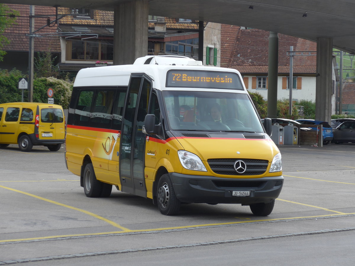 (175'485) - CarPostal Ouest - Nr. 41/JU 54'544 - Mercedes am 7. Oktober 2016 beim Bahnhof Porrentruy