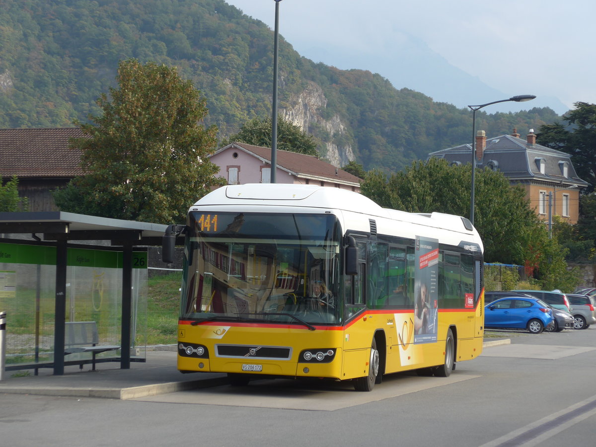 (175'583) - TPC Aigle - VS 206'172 - Volvo am 9. Oktober 2016 beim Bahnhof Aigle