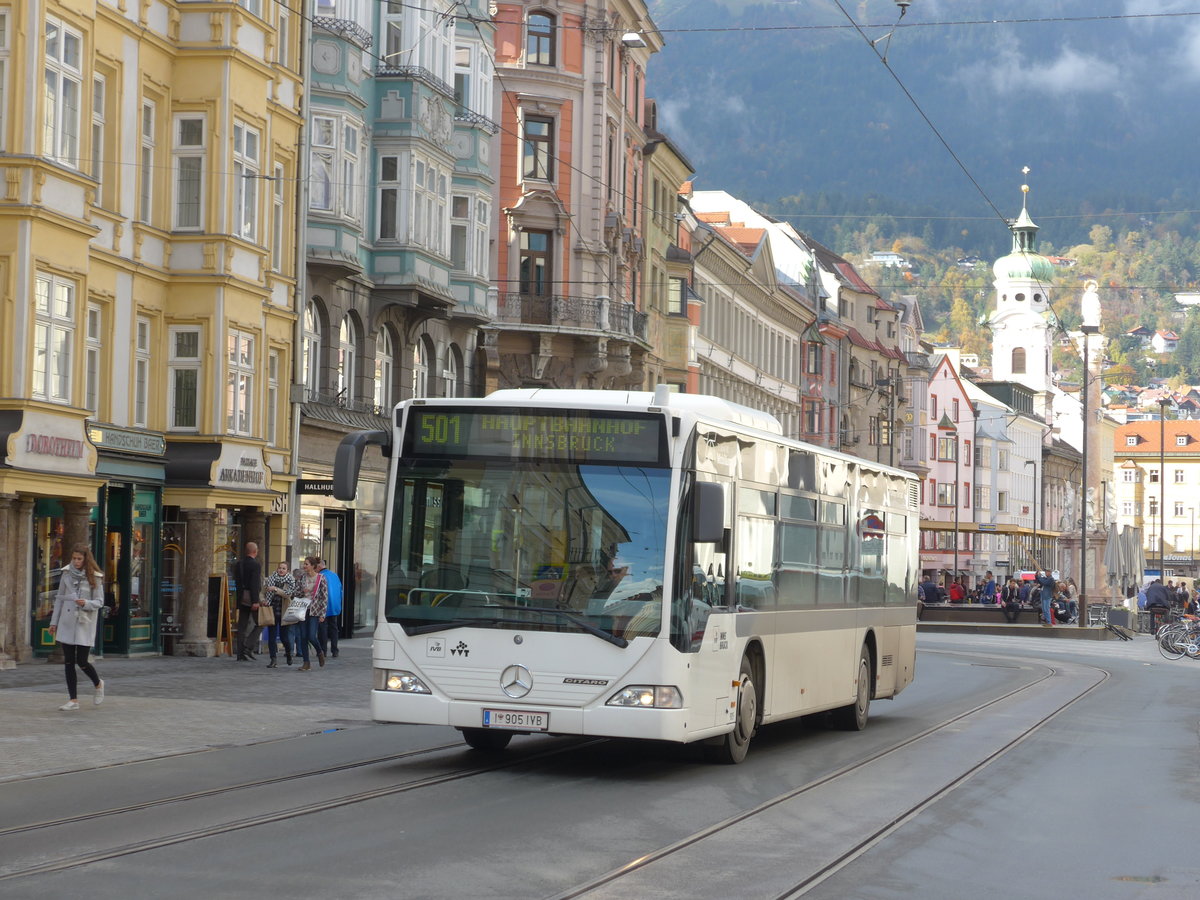 (175'847) - IVB Innsbruck - Nr. 905/I 905 IVB - Mercedes am 18. Oktober 2016 in Innsbruck, Maria-Theresien-Str.