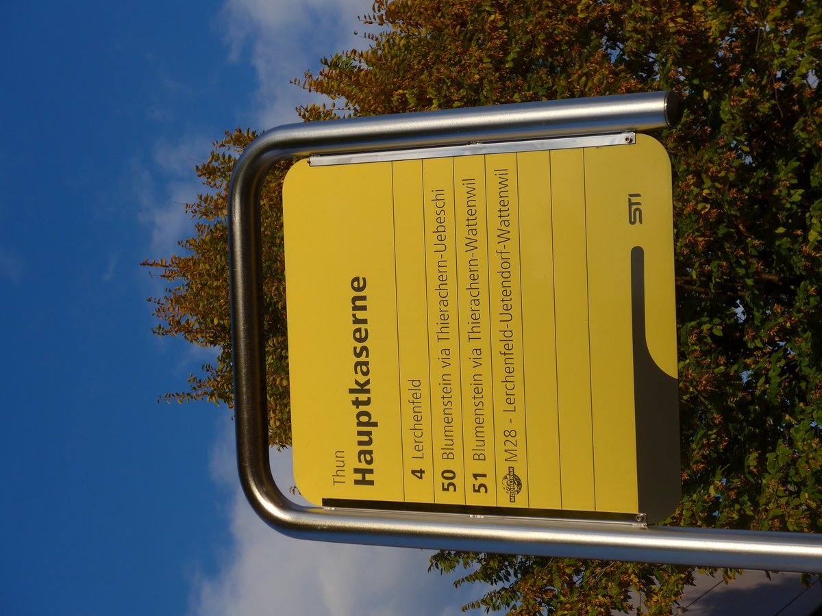 (176'207) - STI-Haltestelle - Thun, Hauptkaserne - am 21. Oktober 2016
