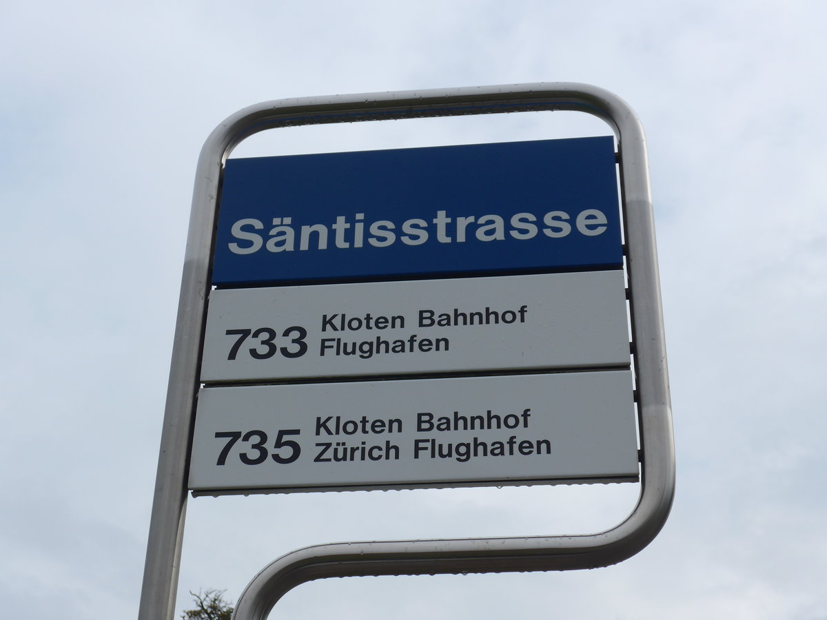 (176'277) - VBG-Haltestelle - Kloten, Sntisstrasse - am 23. Oktober 2016