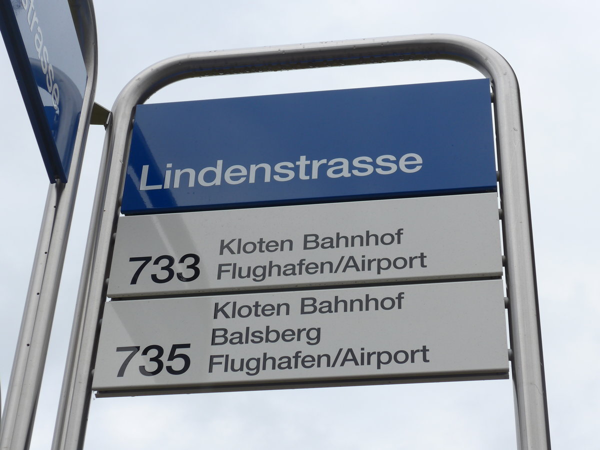 (176'281) - VBG-Haltestelle - Kloten, Lindenstrasse - am 23. Oktober 2016