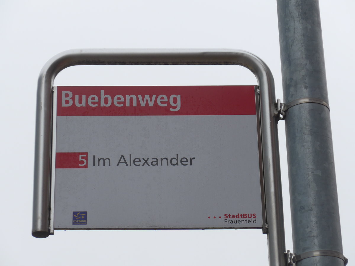 (176'448) - StadtBUS-Haltestelle - Frauenfeld, Buebenweg - am 4. November 2016