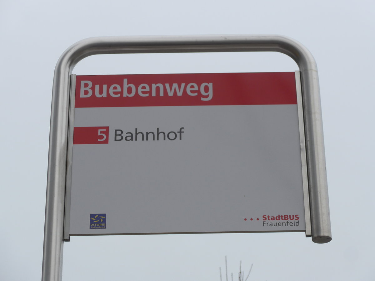 (176'449) - StadtBUS-Haltestelle - Frauenfeld, Buebenweg - am 4. November 2016