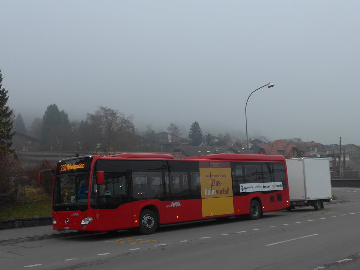 (176'760) - AFA Adelboden - Nr. 28/BE 43'089 - Mercedes am 26. November 2016 beim Bahnhof Frutigen