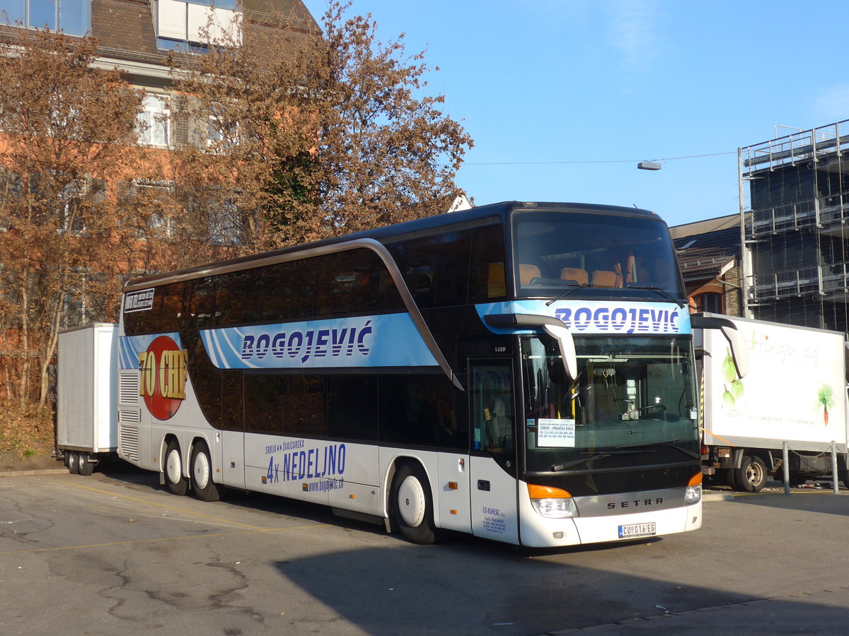 (176'908) - Aus Serbien: Bogojevic, Cuprija - CU 016-EG - Setra am 6. Dezember 2016 in Zrich, Sihlquai