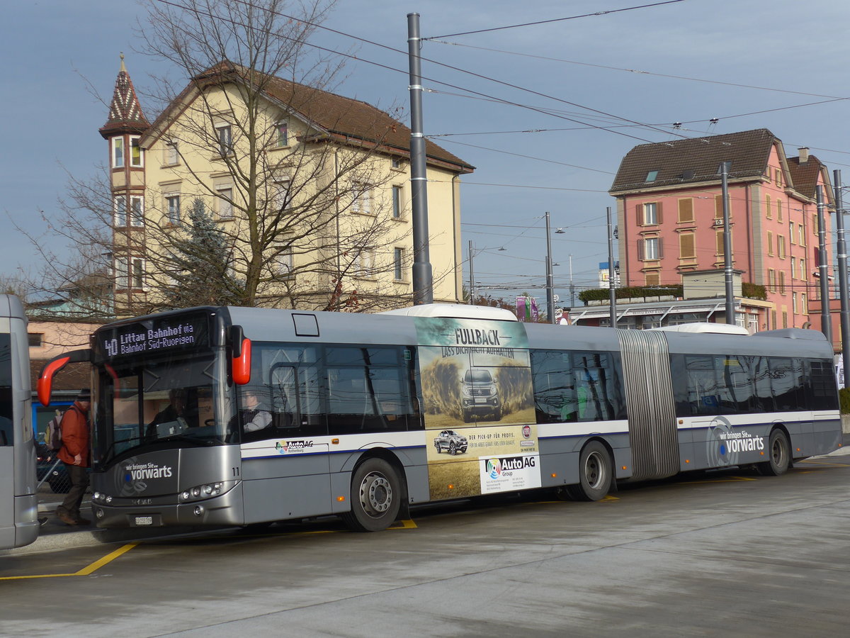 (177'163) - AAGR Rothenburg - Nr. 11/LU 233'709 - Solaris am 11. Dezember 2016 beim Bahnhof Emmenbrcke Sd