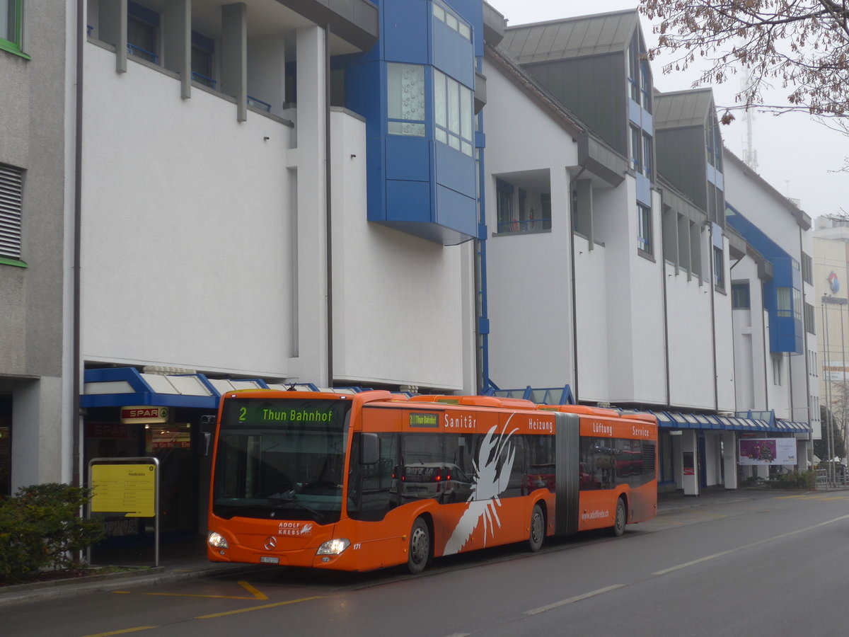 (177'216) - STI Thun - Nr. 171/BE 752'171 - Mercedes am 16. Dezember 2016 in Thun, Postbrcke