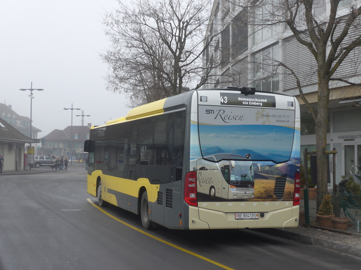 (177'222) - STI Thun - Nr. 191/BE 804'191 - Mercedes am 16. Dezember 2016 bei der Schifflndte Thun