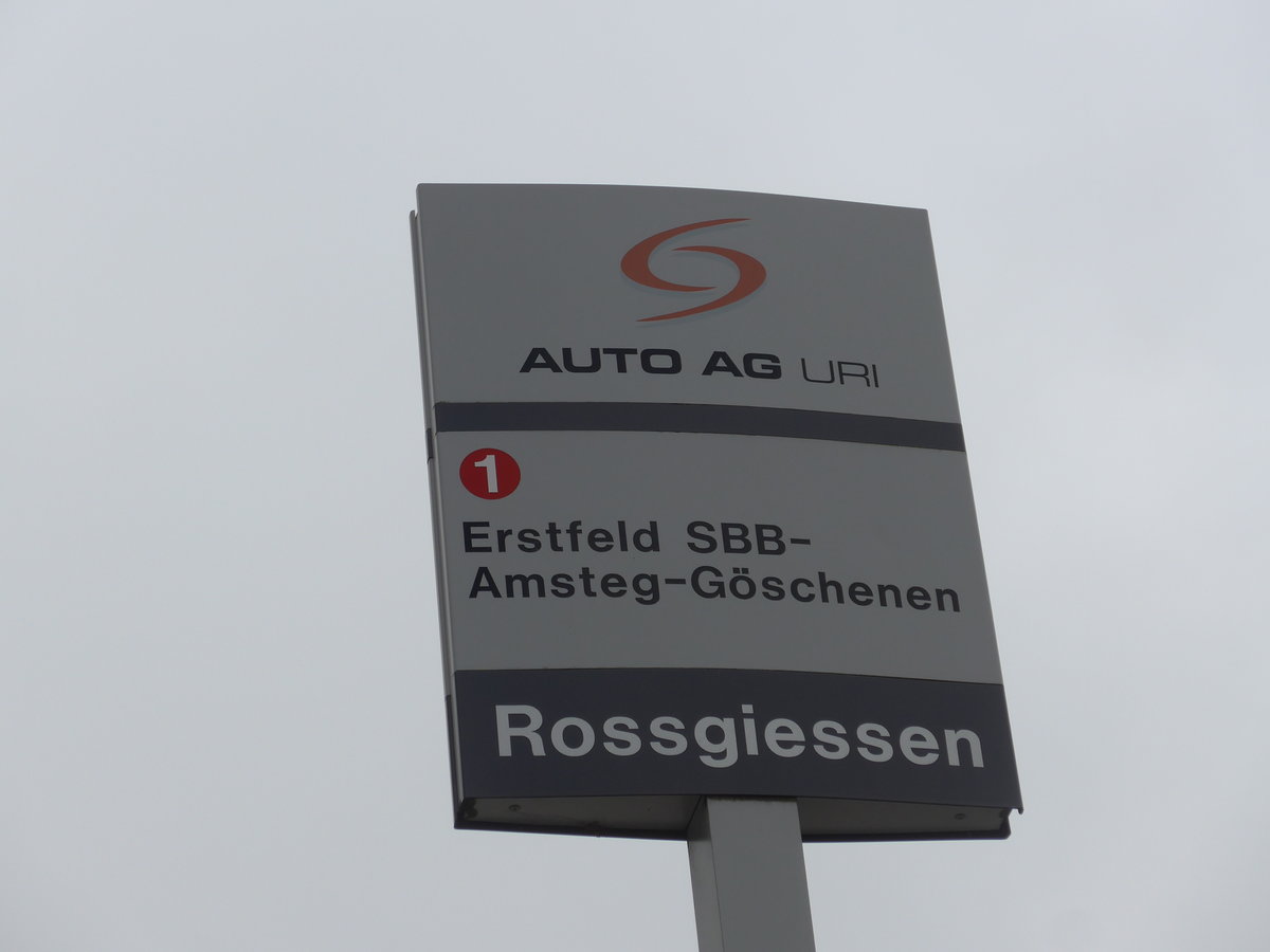 (177'489) - AAGU-Haltestelle - Schattdorf, Rossgiessen - am 30. Dezember 2016