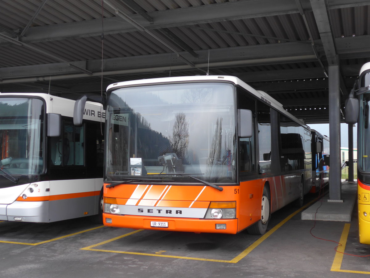 (177'491) - AAGU Altdorf - Nr. 51/UR 9311 - Setra am 30. Dezember 2016 in Schattdorf, Garage