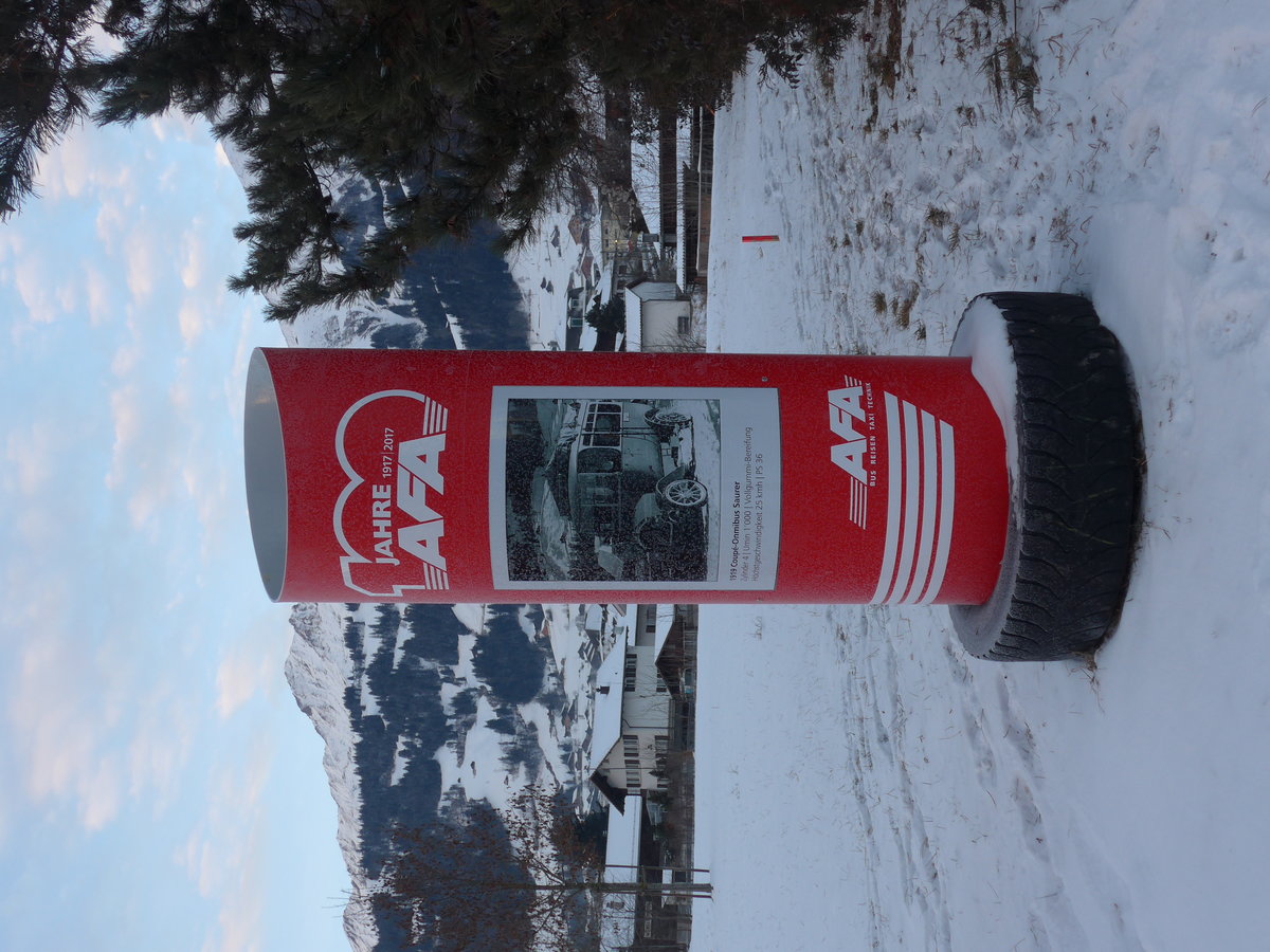 (177'635) - Sule zum Jubilum 100 Jahre AFA 1917-2017 am 7. januar 2017 beim Bahnhof Frutigen