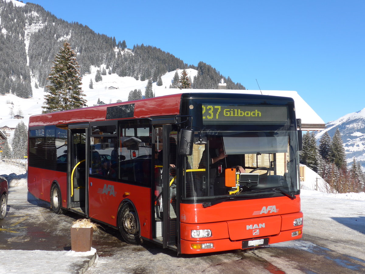 (178'002) - AFA Adelboden - Nr. 55/BE 611'055 - MAN/Gppel am 9. Januar 2017 in Adelboden, Gilbach