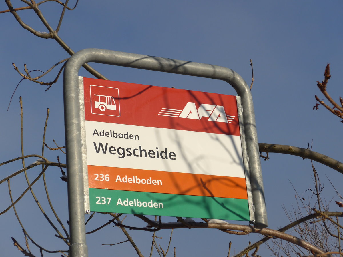 (178'030) - AFA-Haltestelle - Adelboden, Wegscheide - am 9. Januar 2017