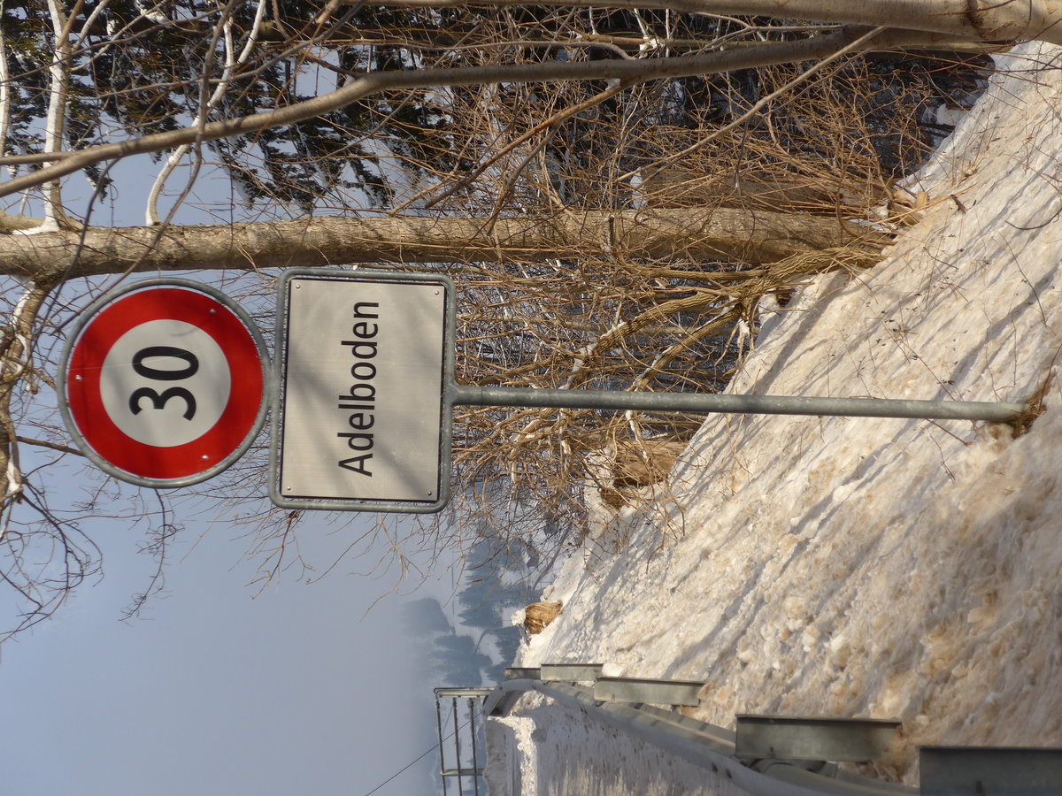 (178'031) - Ortstafel von Adelboden mit Hchstgeschwindigkeit am 9. Januar 2017