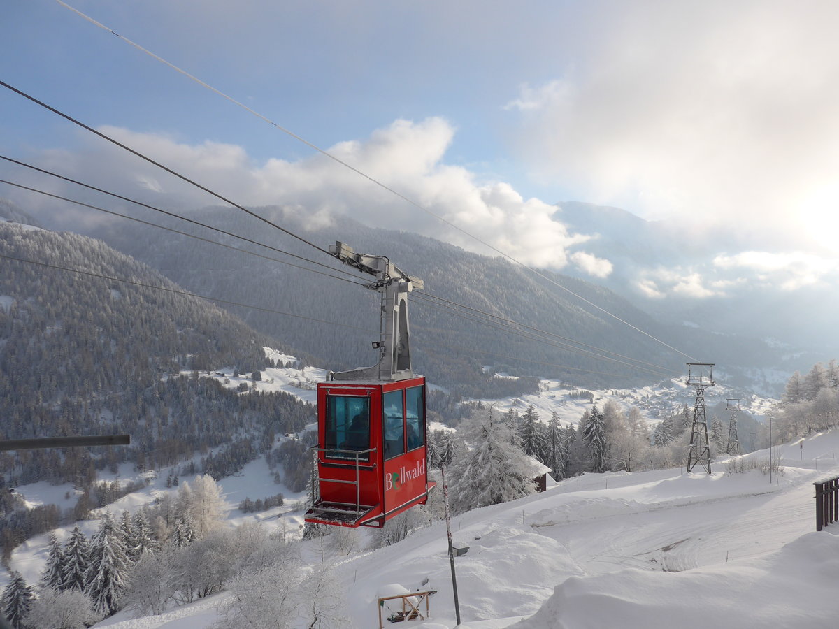 (178'049) - Luftseilbahn Frgangen-Bellwald - Nr. 1 - am 15. Januar 2017 in Bellwald, Bergstation