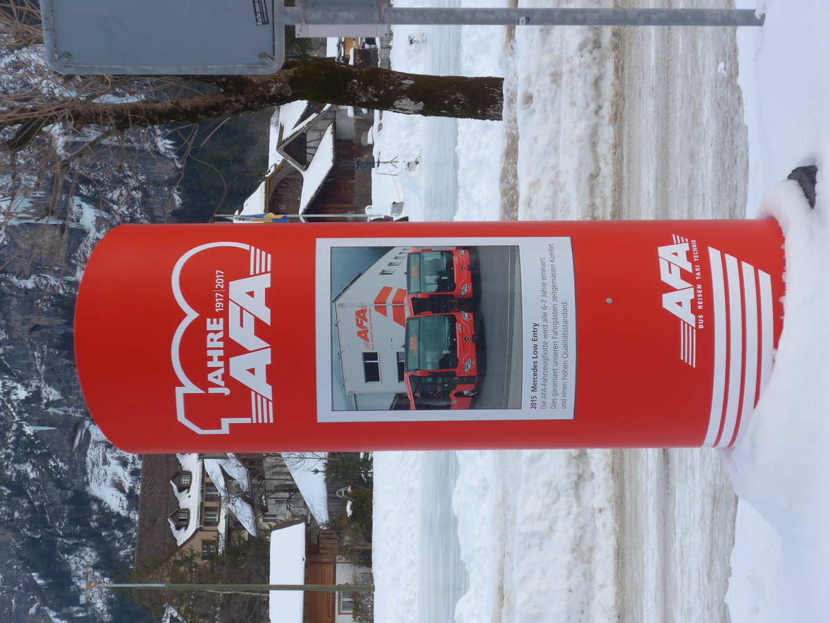 (178'211) - Sule zum Jubilum 100 Jahre AFA 1917 - 2017 am 28. Januar 2017 beim Bahnhof Kandersteg