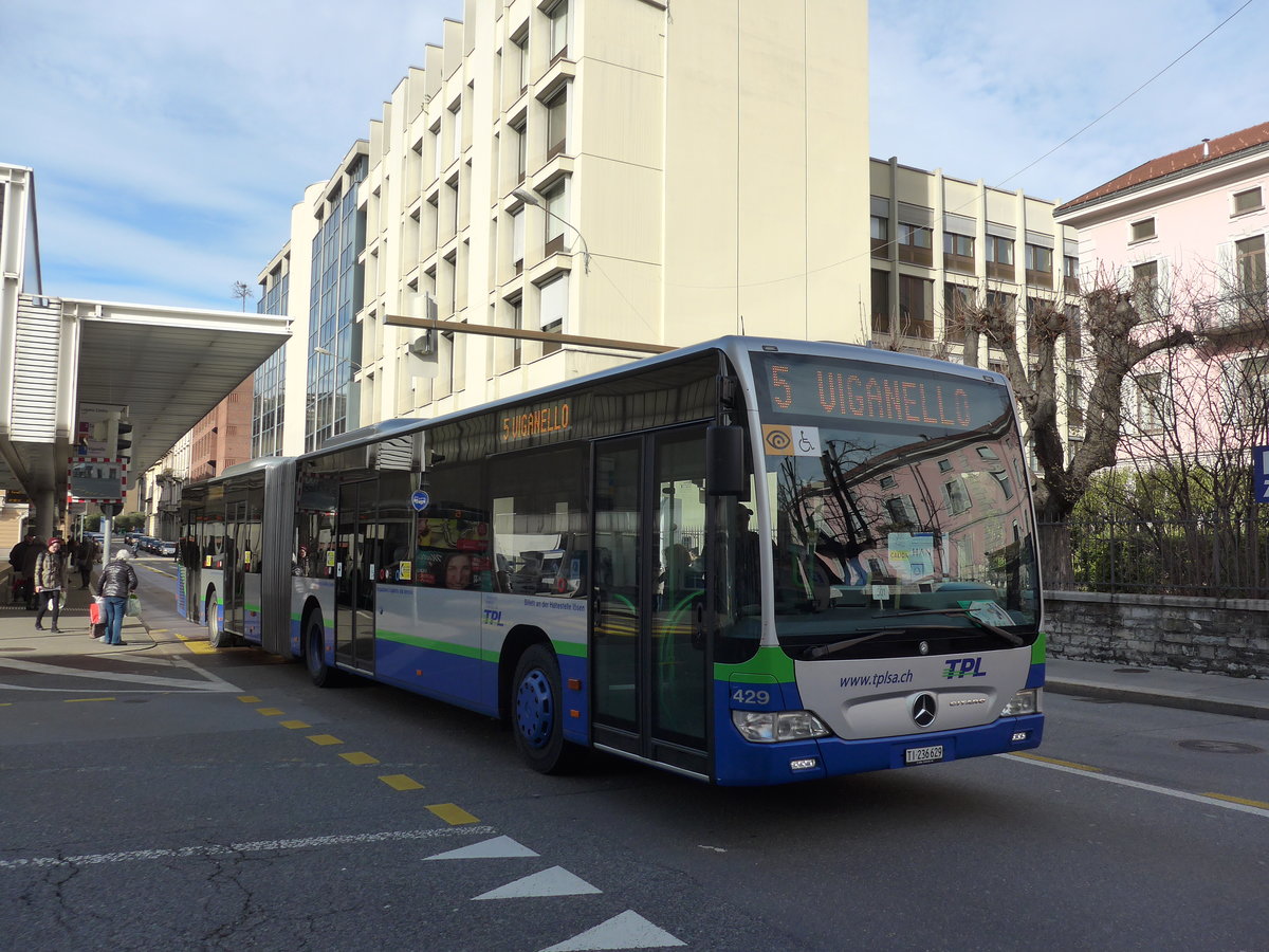 (178'311) - TPL Lugano - Nr. 429/TI 236'629 - Mercedes am 7. Februar 2017 in Lugano, Centro