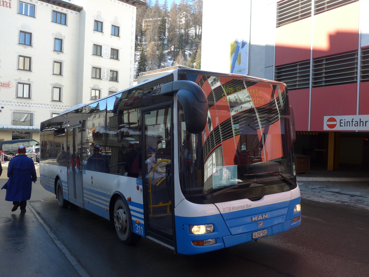 (178'571) - BSW Sargans - Nr. 311/SG 297'502 - MAN/Gppel am 18. Februar 2017 in St. Moritz, Via Traunter Plazzas