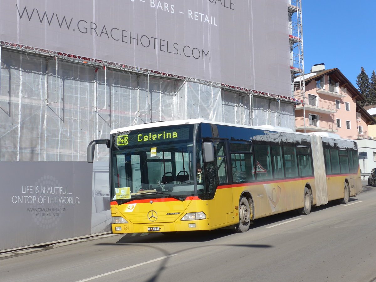 (178'634) - Aus Liechtenstein: Marxer, Mauren - FL 39'867 - Mercedes (ex Eurobus, Arbon Nr. 11) am 18. Februar 2017 beim Bahnhof St. Moritz