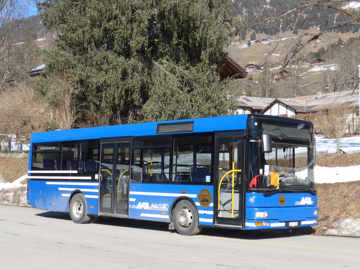 (178'663) - AFA Adelboden - Nr. 56/BE 611'030 - MAN/Gppel am 19. Februar 2017 beim Bahnhof Lenk