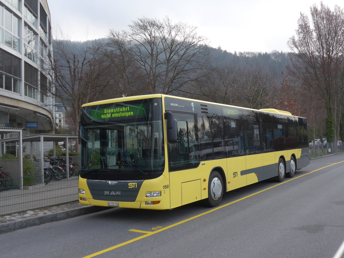 (179'226) - STI Thun - Nr. 158/BE 752'158 - MAN am 25. Mrz 2017 bei der Schifflndte Thun