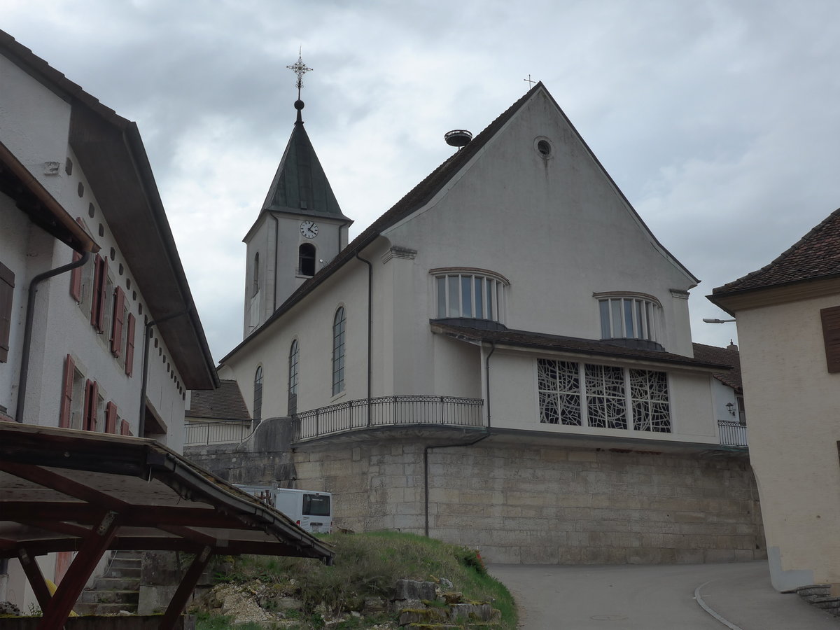 (179'254) - Die Kirche in Vendlincourt am 1. April 2017