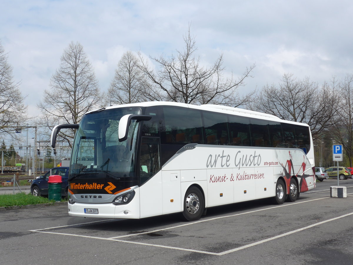 (179'361) - Aus Deutschland: Winterhalter, Oberried - FR-AW 2077 - Setra am 5. April 2017 in Thun, Seestrasse