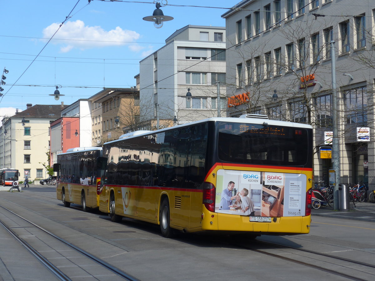 (179'532) - PostAuto Ostschweiz - TG 158'217 - Setra (ex SG 304'013) am 10. April 2017 beim Bahnhof Frauenfeld